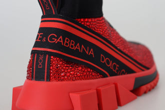 Red Bling Sorrento Sneakers Socks Shoes Dolce & Gabbana