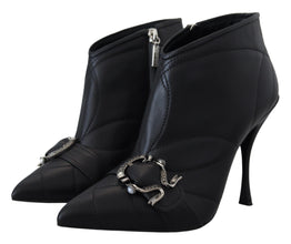Black Devotion Quilted Buckled Ankle Boots Shoes Dolce & Gabbana