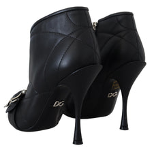 Black Devotion Quilted Buckled Ankle Boots Shoes Dolce & Gabbana