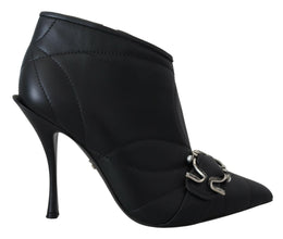 Black Devotion Quilted Buckled Ankle Boots Shoes Dolce & Gabbana