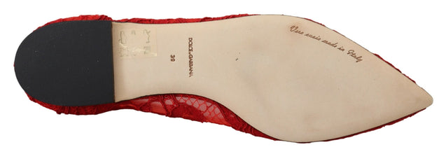 Red Taormina Crystals Loafers Flats Shoes Dolce & Gabbana