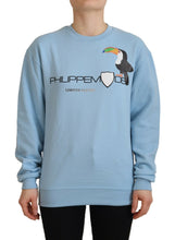 Light Blue Logo Printed Long Sleeves Sweater Philippe Model