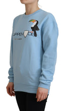 Light Blue Logo Printed Long Sleeves Sweater Philippe Model