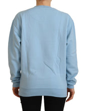 Light Blue Logo Printed Long Sleeves Sweater Philippe Model