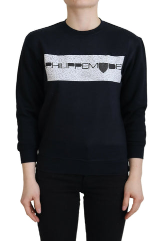 Black Printed Long Sleeves Pullover Sweater Philippe Model