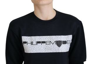 Black Printed Long Sleeves Pullover Sweater Philippe Model