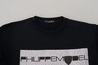 Black Printed Long Sleeves Pullover Sweater Philippe Model
