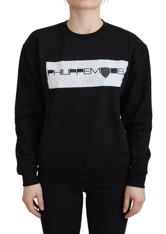 Black Printed Long Sleeves Pullover Sweater Philippe Model