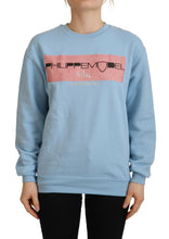 Light Blue Logo Printed Long Sleeves Sweater Philippe Model