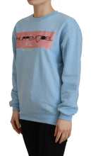 Light Blue Logo Printed Long Sleeves Sweater Philippe Model