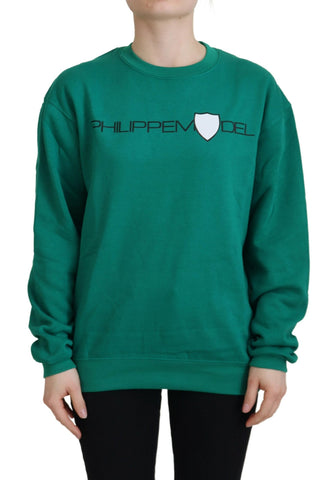 Green Printed Long Sleeves Pullover Sweater Philippe Model