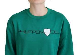 Green Printed Long Sleeves Pullover Sweater Philippe Model