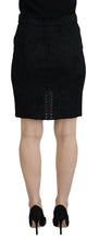 Black Brocade Mini Above Knee Pencil Skirt Dolce & Gabbana