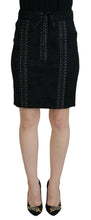 Black Brocade Mini Above Knee Pencil Skirt Dolce & Gabbana