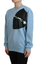 Light Blue Logo Printed Long Sleeves Sweater Philippe Model