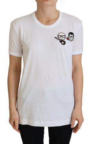 White #dgfamily Crewneck Cotton T-shirt Dolce & Gabbana
