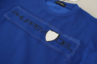 Blue Printed Long Sleeves Pullover Sweater Philippe Model
