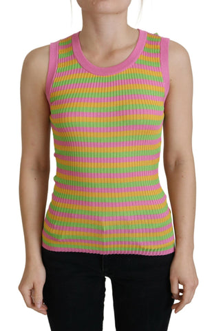 Multicolor Silk Vest Pullover Tank Top Dolce & Gabbana