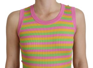 Multicolor Silk Vest Pullover Tank Top Dolce & Gabbana