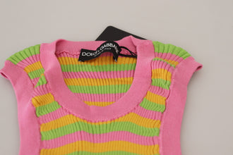 Multicolor Silk Vest Pullover Tank Top Dolce & Gabbana