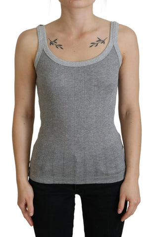 Gray Cotton Modal Canotta Tank Top T-shirt Dolce & Gabbana