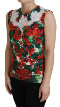 White Floral Wool Lace Vest Tank Top Dolce & Gabbana