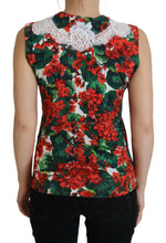 White Floral Wool Lace Vest Tank Top Dolce & Gabbana