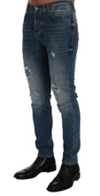 Blue Wash Torn Dunfermile Slim Fit Jeans Frankie Morello