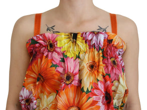 Blouse Cropped Floral Cotton Tank Top Dolce & Gabbana