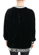 Black Velvet Crewneck Pullover Sweater Dolce & Gabbana
