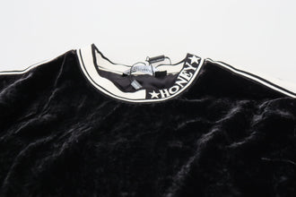 Black Velvet Crewneck Pullover Sweater Dolce & Gabbana