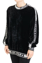 Black Velvet Crewneck Pullover Sweater Dolce & Gabbana