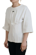 White Corset Stretch Cotton Top T-shirt Dolce & Gabbana