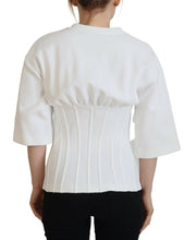 White Corset Stretch Cotton Top T-shirt Dolce & Gabbana