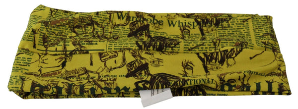 Yellow Newspaper Print Cropped Blouse John Galliano
