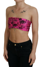 Pink Newspaper Print Bra Cropped Blouse John Galliano