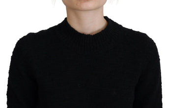 Black Wool Knit Crewneck Pullover Sweater Dolce & Gabbana