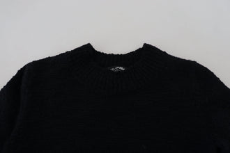 Black Wool Knit Crewneck Pullover Sweater Dolce & Gabbana