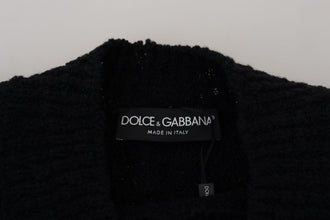 Black Wool Knit Crewneck Pullover Sweater Dolce & Gabbana