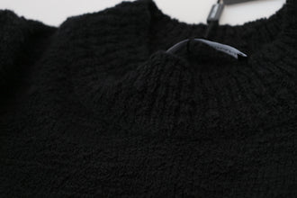 Black Wool Knit Crewneck Pullover Sweater Dolce & Gabbana