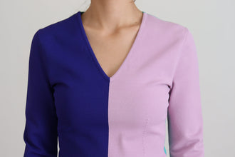 Multicolor V-neck Viscose Long Sleeves Sweater Dolce & Gabbana