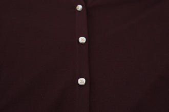 Maroon Wool Knit Deep V-neck Cardigan Sweater Dolce & Gabbana