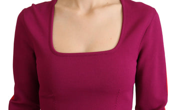 Multicolor Viscose Square Neck Pullover Sweater Dolce & Gabbana