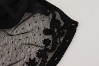 Black Floral Lace Button Cardigan Sweater Dolce & Gabbana