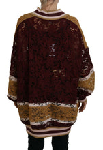 Multicolor Lace V-neck Pullover Sweater Dolce & Gabbana