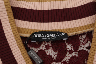 Multicolor Lace V-neck Pullover Sweater Dolce & Gabbana