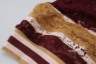 Multicolor Lace V-neck Pullover Sweater Dolce & Gabbana