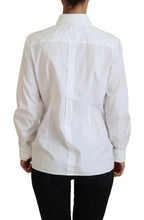 White Cotton Collared Long Sleeves Formal Top Dolce & Gabbana