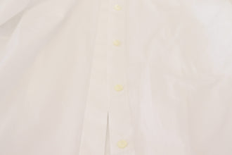 White Cotton Collared Long Sleeves Formal Top Dolce & Gabbana