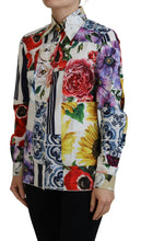 Multicolor Floral Cotton Collared Blouse Top Dolce & Gabbana